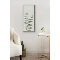 18" X 40" Sylvie Eucalyptus Botanical II By The Creative Bunch Studio Framed Wall Canvas Gray - Kate & Laurel All Things Decor -Home Decor Shop GUEST 1866302e 3183 4b6a b299 29443a967459