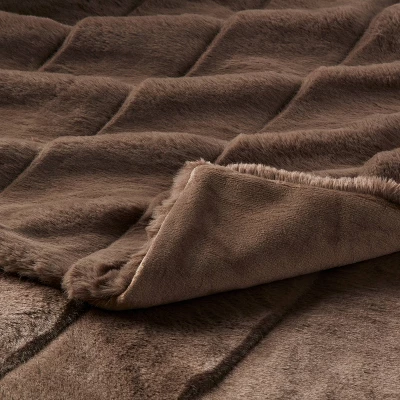 55"x80" Faux Fur Ribbed Bed Throw - Threshold™ 4 55"x80" Faux Fur Ribbed Bed Throw - Threshold™ - Image 2