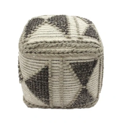 Tamsin Boho Handcrafted Cube Pouf Gray/Ivory - Christopher Knight Home 4 Tamsin Boho Handcrafted Cube Pouf Gray/Ivory - Christopher Knight Home - Image 2