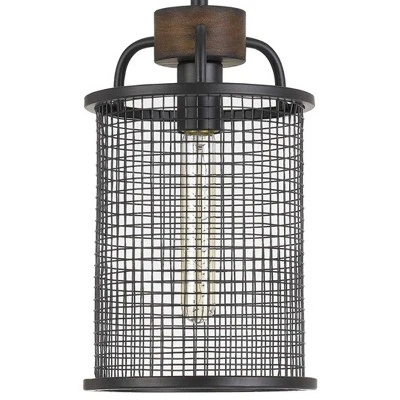 7.75" X 7.75" X 19.5" Metal/Wood Aberdeen Mesh Pendant Bronze - Cal Lighting 5 7.75" X 7.75" X 19.5" Metal/Wood Aberdeen Mesh Pendant Bronze - Cal Lighting - Image 3