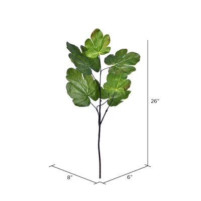 Vickerman 26" Artificial Green Fig Leaf Spray. Includes 3 Sprays Per Pack. 3 Vickerman 26" Artificial Green Fig Leaf Spray. Includes 3 Sprays Per Pack.