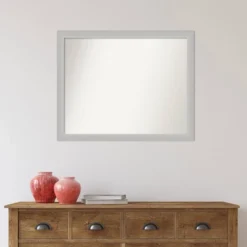 31" X 25" Non-Beveled Low Luster Silver Wood Wall Mirror - Amanti Art 15 31" X 25" Non-Beveled Low Luster Silver Wood Wall Mirror - Amanti Art -Home Decor Shop GUEST 1a7afc12 a3fc 4429 8eec 6a2cec8fcb30