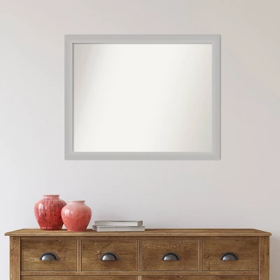 31" X 25" Non-Beveled Low Luster Silver Wood Wall Mirror - Amanti Art 9 31" X 25" Non-Beveled Low Luster Silver Wood Wall Mirror - Amanti Art - Image 7