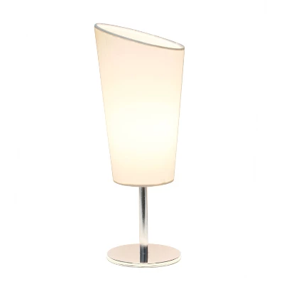 Mini Table Lamp With Angled Fabric Shade White - Simple Designs 3 Mini Table Lamp With Angled Fabric Shade White - Simple Designs