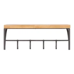 24" X 9" Ozias Shelf With Hooks Rustic Brown/Black - Kate & Laurel All Things Decor -Home Decor Shop GUEST 1aee2b99 687f 42f7 ab92 986cfad8440e