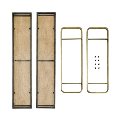 32.3" X 22" 2 Tier Metal And Wood Hanging Bracket Wall Mounted Shelf Gold - Danya B. 12 32.3" X 22" 2 Tier Metal And Wood Hanging Bracket Wall Mounted Shelf Gold - Danya B. - Image 10