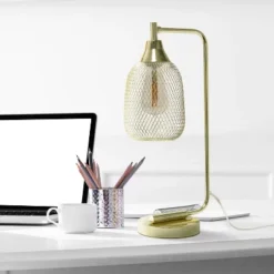 Industrial Mesh Desk Lamp Gold - Lalia Home -Home Decor Shop GUEST 1b9d8e2e dd9b 42c3 9b86 182cf10b1601