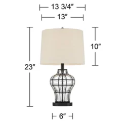 360 Lighting Hudson Rustic Accent Table Lamps 23" High Set Of 2 Bronze Clear Glass USB Charging Port Drum Shade For Bedroom Living Room Bedside Desk 17 360 Lighting Hudson Rustic Accent Table Lamps 23" High Set Of 2 Bronze Clear Glass USB Charging Port Drum Shade For Bedroom Living Room Bedside Desk -Home Decor Shop GUEST 1be73704 eec8 472a 839c 1216bb58023c
