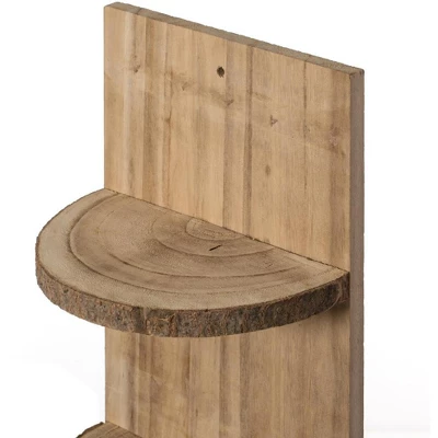 Vintiquewise Natural Wooden Three Sliced Log Wood Shelf Display For Entryway, Kitchen, And Outdoor 8 Vintiquewise Natural Wooden Three Sliced Log Wood Shelf Display For Entryway, Kitchen, And Outdoor - Image 6