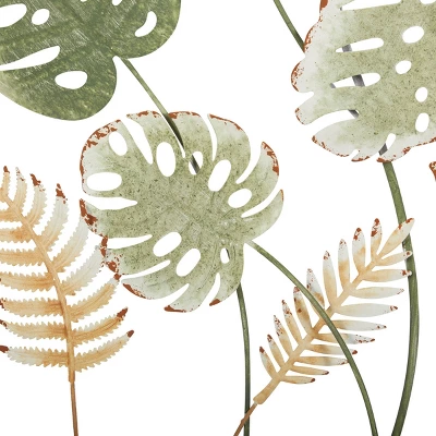 30" X 30" Metal Leaf Tall Cut-Out Wall Decor With Intricate Laser Cut Designs Green - Olivia & May 12 30" X 30" Metal Leaf Tall Cut-Out Wall Decor With Intricate Laser Cut Designs Green - Olivia & May - Image 10