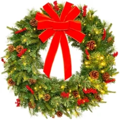 Best Choice Products Pre-Lit Battery Powered Christmas Wreath Decoration W/ PVC Tips, Ribbons 16 Best Choice Products Pre-Lit Battery Powered Christmas Wreath Decoration W/ PVC Tips, Ribbons -Home Decor Shop GUEST 1d7e26c5 a3fb 4d1b b025 be1459d669df
