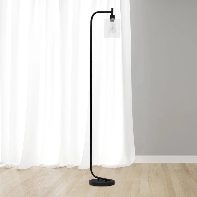 Modern Iron Lantern Floor Lamp With Glass Shade - Simple Designs 4 Modern Iron Lantern Floor Lamp With Glass Shade - Simple Designs - Image 2