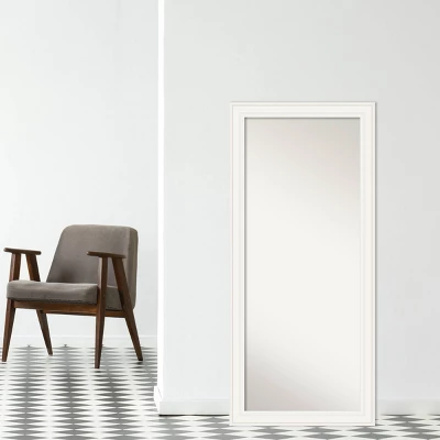 30" X 66" Non-Beveled Ridge White Full Length Floor Leaner Mirror - Amanti Art 10 30" X 66" Non-Beveled Ridge White Full Length Floor Leaner Mirror - Amanti Art - Image 8