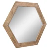 23.8" X 20.7" Wooden Hexagon Wall Mirror Brown - Stonebriar Collection