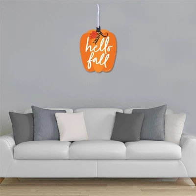 Big Dot Of Happiness Fall Pumpkin - Hanging Porch Halloween Or Thanksgiving Party Outdoor Decorations - Front Door Decor - 1 Piece Sign 4 Big Dot Of Happiness Fall Pumpkin - Hanging Porch Halloween Or Thanksgiving Party Outdoor Decorations - Front Door Decor - 1 Piece Sign - Image 2