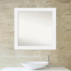 31" X 31" Non-Beveled Corvino Wood Bathroom Wall Mirror White - Amanti Art -Home Decor Shop GUEST 2076450d 0c06 4e21 a6e8 88baf2039145