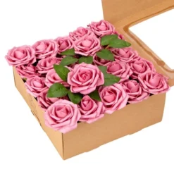 RCZ Décor Artificial Foam Roses For Decoration, Attractive Fake Flowers For DIY Wedding Centerpieces, Includes: 50 Roses With Stems And 20 Leaves -Home Decor Shop GUEST 21974def 40af 4805 b5d9 9893ef96f8c7