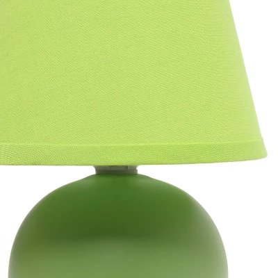 8.66" 2pk Petite Ceramic Orb Base Bedside Table Lamps With Matching Tapered Drum Shade Green - Creekwood Home 9 8.66" 2pk Petite Ceramic Orb Base Bedside Table Lamps With Matching Tapered Drum Shade Green - Creekwood Home - Image 7