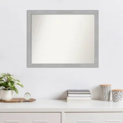 31" X 25" Non-Beveled Vista Brushed Nickel Narrow Wall Mirror - Amanti Art 14 31" X 25" Non-Beveled Vista Brushed Nickel Narrow Wall Mirror - Amanti Art -Home Decor Shop GUEST 2321bc67 6e32 47d4 999a 8a84220df4a6