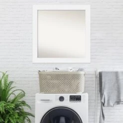 31" X 31" Non-Beveled Corvino Wood Bathroom Wall Mirror White - Amanti Art -Home Decor Shop GUEST 23d66e8d a3dd 4a5f b266 3ab45e3f045c