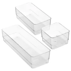 Juvale 6-Piece Set Clear Plastic Drawer Organizer Bin Basket For Office Desk Storages, 3 Assorted Sizes -Home Decor Shop GUEST 24f73d6e a254 41b5 8c9c c1268ef3a711