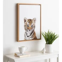 18" X 24" Sylvie Baby Tiger Framed Canvas Wall Art By Amy Peterson Natural - Kate And Laurel 9 18" X 24" Sylvie Baby Tiger Framed Canvas Wall Art By Amy Peterson Natural - Kate And Laurel -Home Decor Shop GUEST 255f016c 54c8 4a93 ad54 eeb005638408
