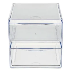 Deflecto Two Drawer Cube Organizer Clear Plastic 6 X 7-1/8 X 6 350101 -Home Decor Shop GUEST 25b6ba11 e92b 4745 9c4e d4c0e69173b3