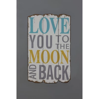 Love You To The Moon Wall Décor (12"x19") - Storied Home 3 Love You To The Moon Wall Décor (12"x19") - Storied Home