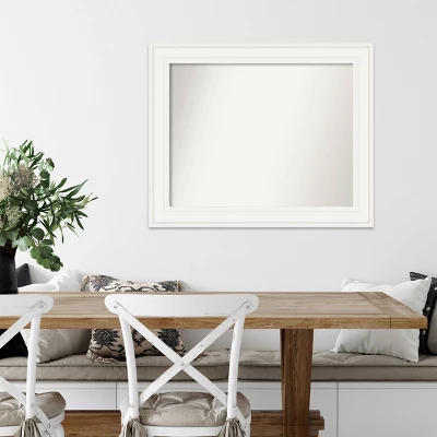 34" X 28" Non-Beveled Ridge White Wall Mirror - Amanti Art 8 34" X 28" Non-Beveled Ridge White Wall Mirror - Amanti Art - Image 6