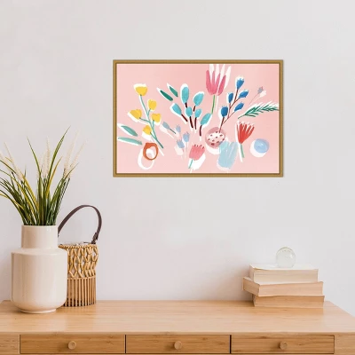 23" X 16" Flowing Florals By Isabelle Z Framed Canvas Wall Art - Amanti Art 5 23" X 16" Flowing Florals By Isabelle Z Framed Canvas Wall Art - Amanti Art - Image 3