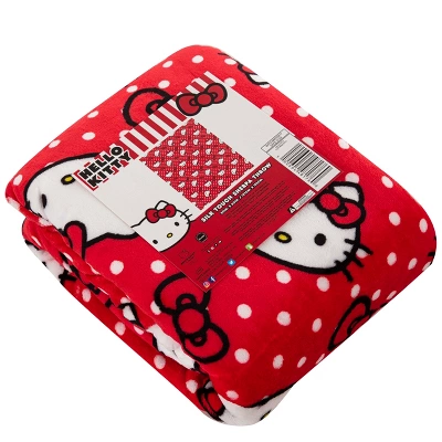 The Northwest Company Sanrio Hello Kitty Red Polka Dots Throw Blanket | 50 X 60 Inches 4 The Northwest Company Sanrio Hello Kitty Red Polka Dots Throw Blanket | 50 X 60 Inches - Image 2