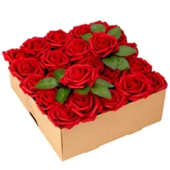 RCZ Décor Artificial Foam Roses For Decoration, Attractive Fake Flowers For DIY Wedding Centerpieces, Includes: 50 Roses With Stems And 20 Leaves -Home Decor Shop GUEST 27b495e2 7c4c 4be4 a722 342eab2b9bf0