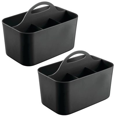 MDesign Plastic Office Storage Organizer Caddy Tote, Small, 2 Pack 10 MDesign Plastic Office Storage Organizer Caddy Tote, Small, 2 Pack - Image 8