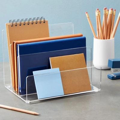 Juvale Clear Acrylic Folder Holder With 3 Sections For Paper Files, Documents, Envelopes, Desk Organizer For School And Office Supplies, 9x6.75 In 3 Juvale Clear Acrylic Folder Holder With 3 Sections For Paper Files, Documents, Envelopes, Desk Organizer For School And Office Supplies, 9x6.75 In
