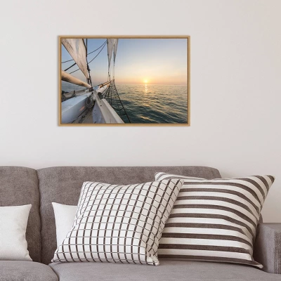 23" X 16" Sunset Cruise On The Western Union Schooner By Chuck Haney Danita Delimont Framed Canvas Wall Art - Amanti Art 9 23" X 16" Sunset Cruise On The Western Union Schooner By Chuck Haney Danita Delimont Framed Canvas Wall Art - Amanti Art - Image 7