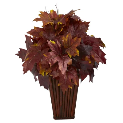 Nearly Natural 19-in Autumn Maple Leaf Artificial Plant In Decorative Planter 7 Nearly Natural 19-in Autumn Maple Leaf Artificial Plant In Decorative Planter - Image 5