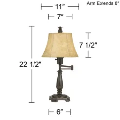 Regency Hill Traditional Swing Arm Desk Table Lamps 22.5" High Set Of 2 Bronze Faux Leather Shade For Living Room Bedroom Nightstand Office 13 Regency Hill Traditional Swing Arm Desk Table Lamps 22.5" High Set Of 2 Bronze Faux Leather Shade For Living Room Bedroom Nightstand Office -Home Decor Shop GUEST 29f3a4d1 d5db 4ade 8fad 263919cd3bdd