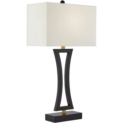 360 Lighting Roxie Modern Table Lamps 31" Tall Set Of 2 Black Metal With USB Charging Port White Rectangular Shade For Bedroom Living Room Bedside 10 360 Lighting Roxie Modern Table Lamps 31" Tall Set Of 2 Black Metal With USB Charging Port White Rectangular Shade For Bedroom Living Room Bedside - Image 8