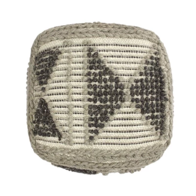Tamsin Boho Handcrafted Cube Pouf Gray/Ivory - Christopher Knight Home 3 Tamsin Boho Handcrafted Cube Pouf Gray/Ivory - Christopher Knight Home