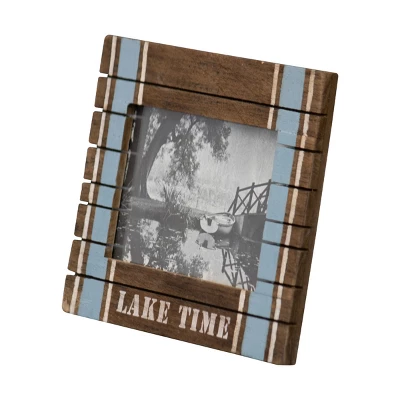 Blue Stripe 4x6 Inch "Lake Time" Wood Decorative Picture Frame - Foreside Home & Garden 3 Blue Stripe 4x6 Inch "Lake Time" Wood Decorative Picture Frame - Foreside Home & Garden