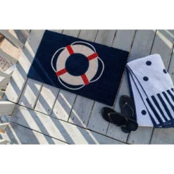1'4" X 2'4" Man Overboard Indoor/Outdoor Coir Doormat Blue/White/Red - Entryways -Home Decor Shop GUEST 2ab095dd d89a 49d6 9336 655a08bf723d