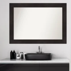 42" X 30" Non-Beveled Furniture Bathroom Wall Mirror Espresso Brown - Amanti Art -Home Decor Shop GUEST 2ad8f334 80cf 4f9a b43f 983d38f95b56