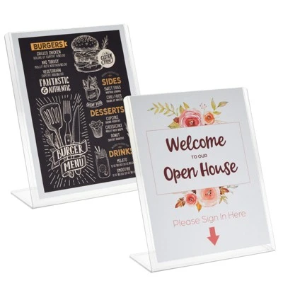 Juvale 6 Pack Acrylic Sign Holders 8.5 X 11, Table Top Plastic Display Stand For Menu, Flyer, Document, Paper, Clear Slant Back Vertical Photo Frame 6 Juvale 6 Pack Acrylic Sign Holders 8.5 X 11, Table Top Plastic Display Stand For Menu, Flyer, Document, Paper, Clear Slant Back Vertical Photo Frame - Image 4