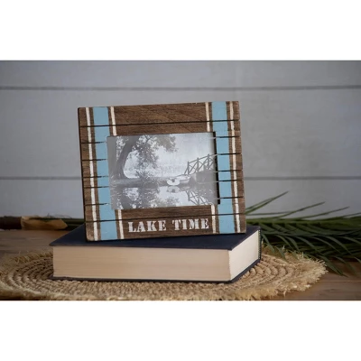 Blue Stripe 4x6 Inch "Lake Time" Wood Decorative Picture Frame - Foreside Home & Garden 8 Blue Stripe 4x6 Inch "Lake Time" Wood Decorative Picture Frame - Foreside Home & Garden - Image 6