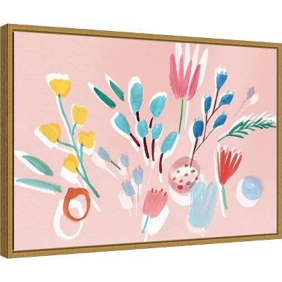 23" X 16" Flowing Florals By Isabelle Z Framed Canvas Wall Art - Amanti Art 3 23" X 16" Flowing Florals By Isabelle Z Framed Canvas Wall Art - Amanti Art