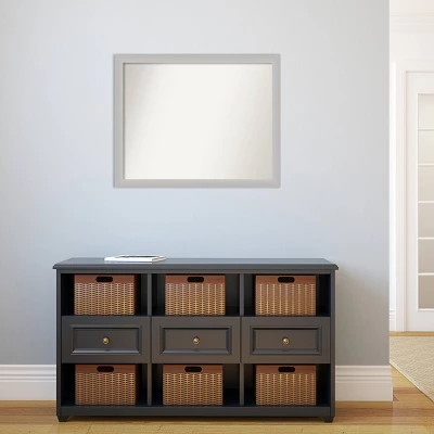 31" X 25" Non-Beveled Low Luster Silver Wood Wall Mirror - Amanti Art 7 31" X 25" Non-Beveled Low Luster Silver Wood Wall Mirror - Amanti Art - Image 5