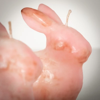 4.75"H Sullivans Pink Bunny Candle - Set Of 2, Pink 3 4.75"H Sullivans Pink Bunny Candle - Set Of 2, Pink