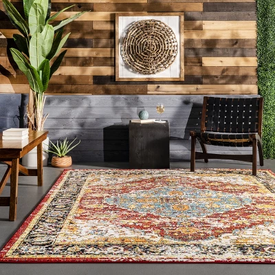 NuLOOM Indoor/Outdoor Transitional Medallion Muriel Patio Area Rug 9 NuLOOM Indoor/Outdoor Transitional Medallion Muriel Patio Area Rug - Image 7