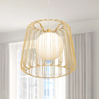 9.87" Lucas Caged Globe Shade Pendant Light - River Of Goods 4 9.87" Lucas Caged Globe Shade Pendant Light - River Of Goods - Image 2
