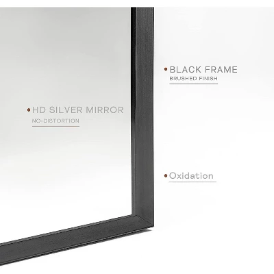 Serio 36"x 24" Arch Top Aluminum Alloy Framed Rectangular Bathroom Mirrors - The Pop Home 7 Serio 36"x 24" Arch Top Aluminum Alloy Framed Rectangular Bathroom Mirrors - The Pop Home - Image 5